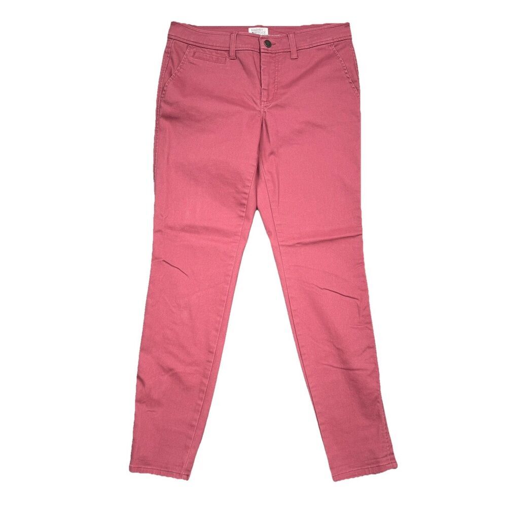 Market & Spruce Pants Womens 8 Skinny Rose Pink Low Mid Measures 32 x 28.5